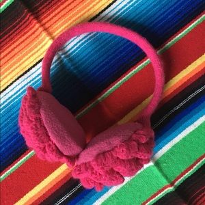 Women Girls Winter Knitted Flower Plush Earmuffs